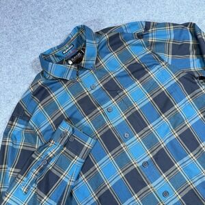 Duluth Trading Shirt Mens XLT Blue Plaid Alaskan Hardgear Long Sleeve Casual